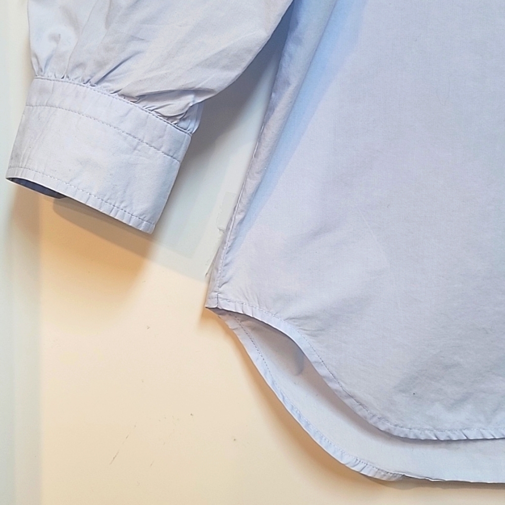 Tory Burch Light Blue Button Down Shirt with Gold Embroidery - Picture 9 of 16